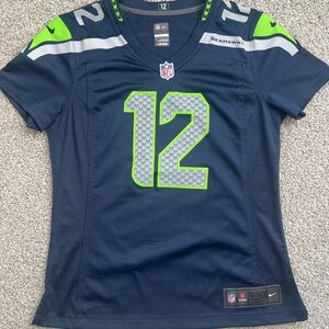 NFL Blue and Green 12th fan Seahawks Jersey